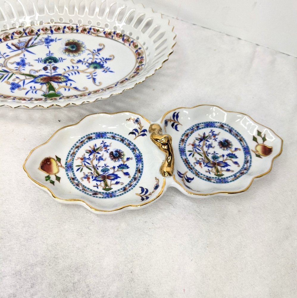 Vintage Reticulated Candy Dish/ Matching Relish - Picture 6 of 10